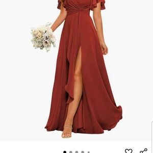 Chic Rust Evening Gown